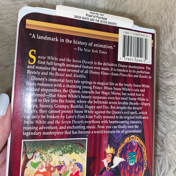 Vintage VHS tape Snow White and the seven dwarfs Walt Disney very good condition - Picture 9 of 11